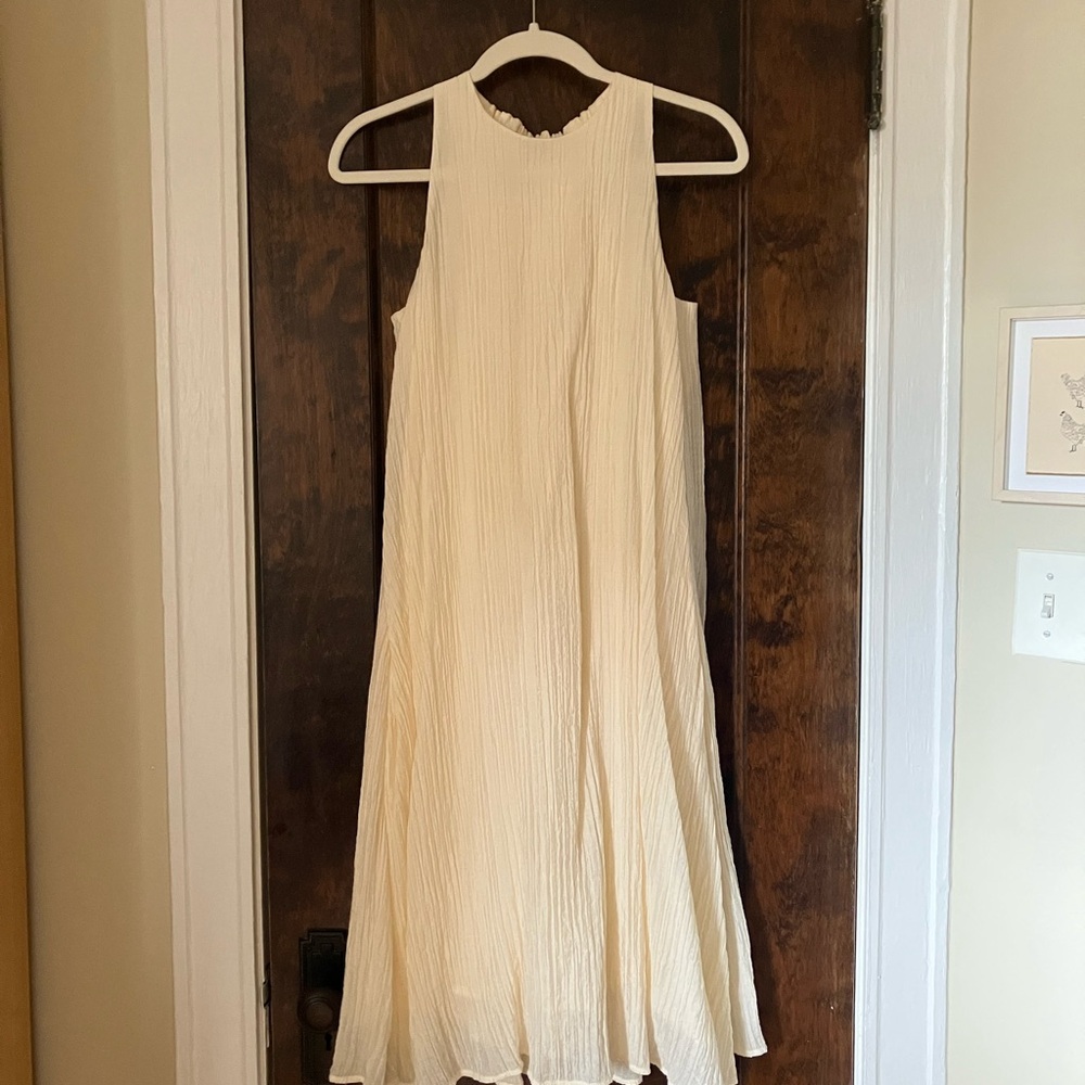 COS textured cream midi dress